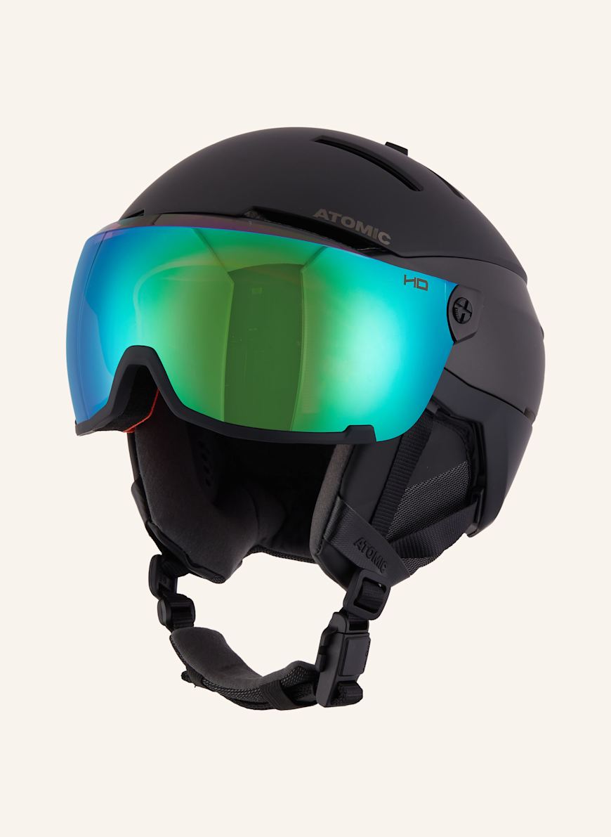 Atomic Savor Visor Stereo Noir – Casque Ski Visière Réglable Miroir, Protection Holo Core, Confort Live Fit XL