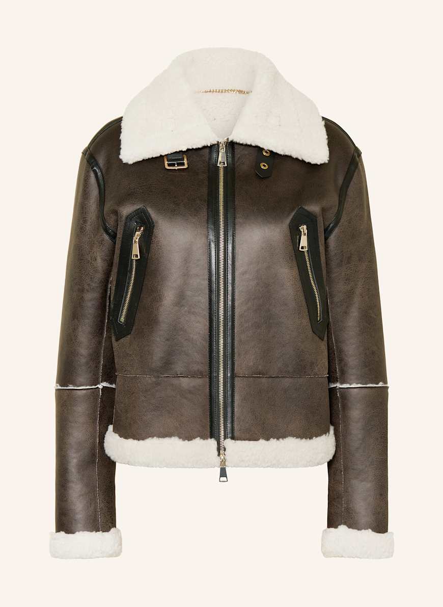 White Label Jacke in Lederoptik mit Teddyfell