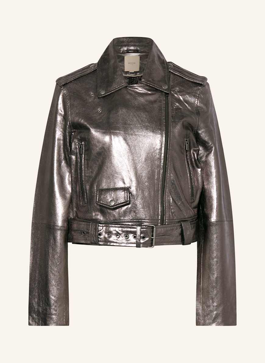 ROUGE VILA Lederjacke in silber