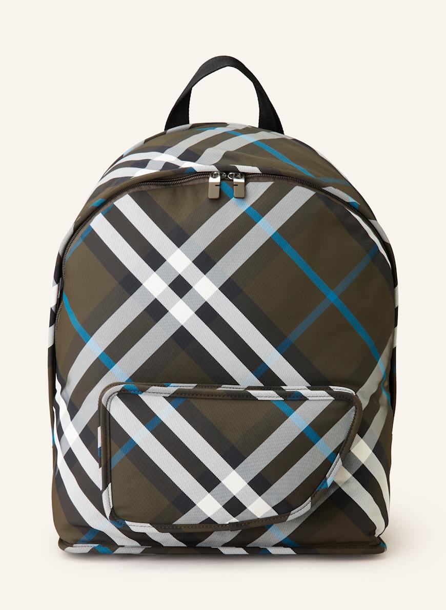 BURBERRY Backpack SHIELD in dark gray white teal