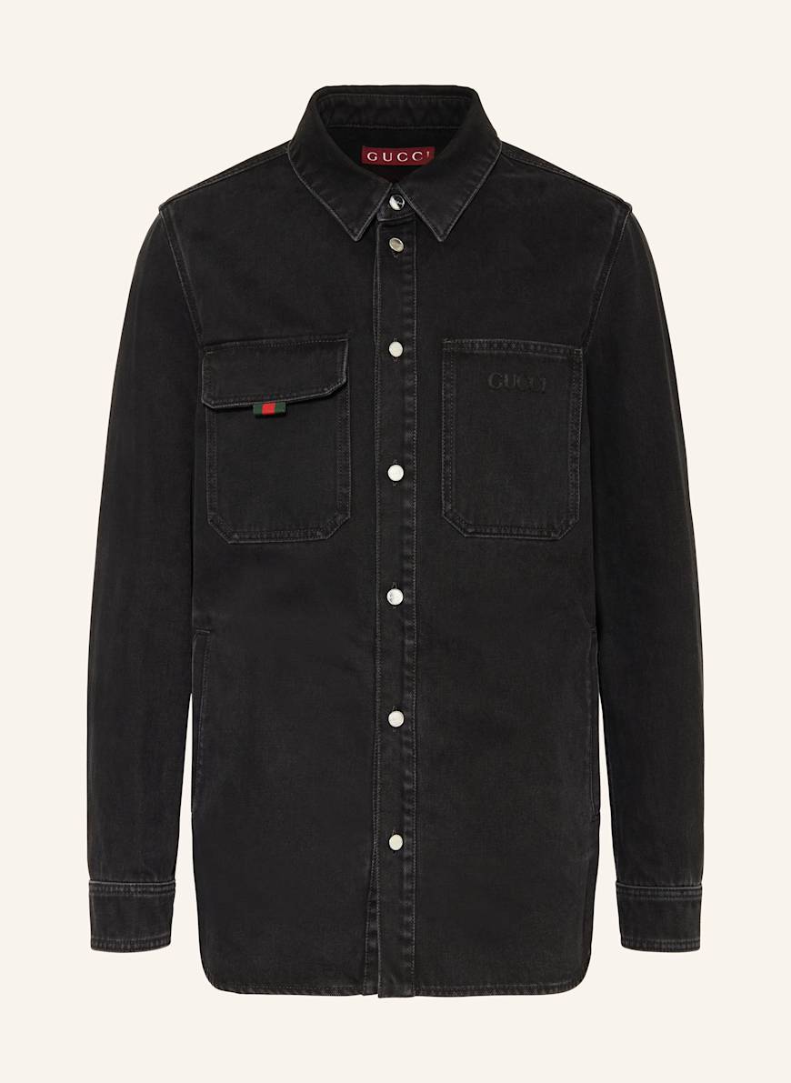 black gucci dress shirt Gucci Black Logo Button Down