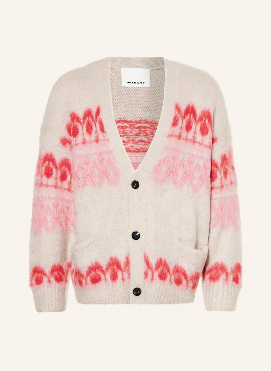 ISABEL MARANT Strickjacke DYSTON mit Mohair: BEIGE/ ROSA/ ROT