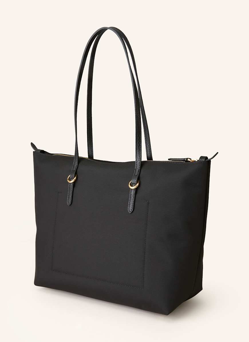 バッグ Lauren Ralph Lauren Black Leather Tote Lauren Ralph Lauren PEBBLED LEATHER LARGE EMERIE TOTE BAG