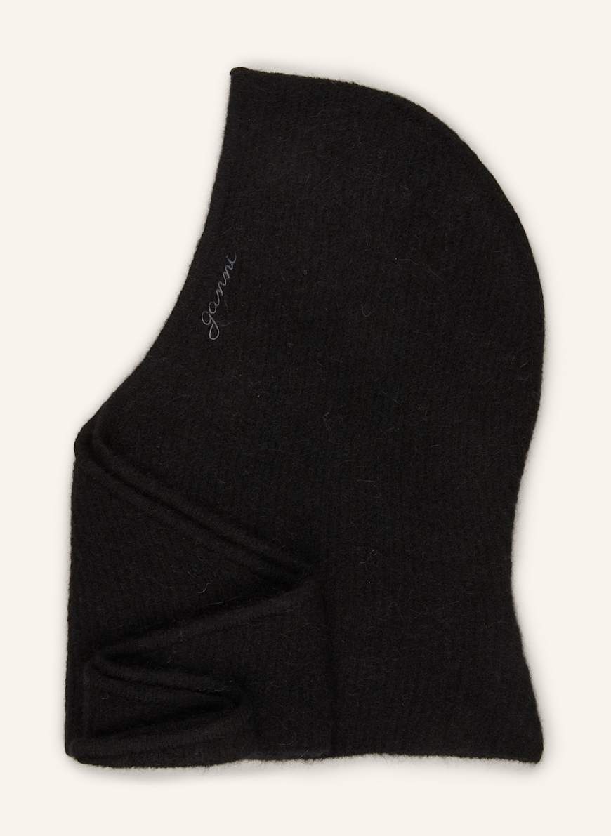 GANNI Balaclava with alpaca in black
