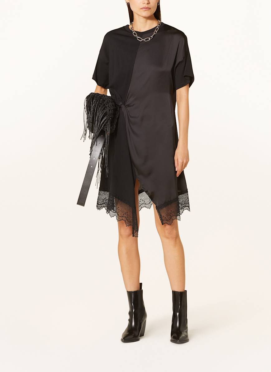 ALLSAINTS LANA dress with lace in black