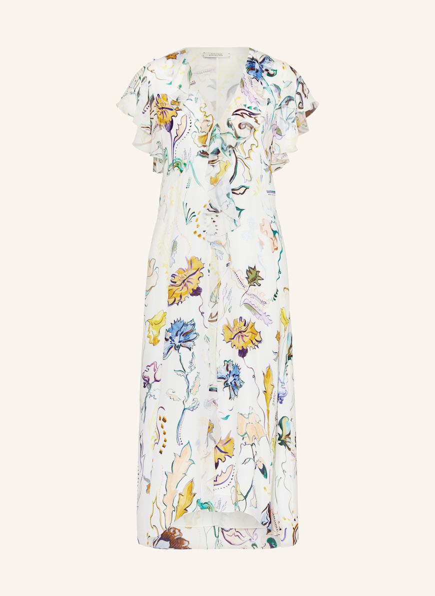 DOROTHEE SCHUMACHER Kleid FLORAL TWIST mit Volants: CREME