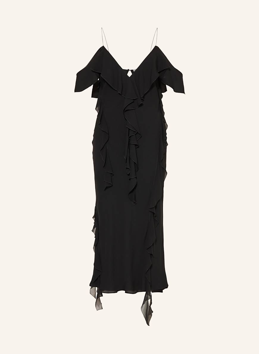 DOROTHEE SCHUMACHER Kleid SHEER TWIST II mit Volants: SCHWARZ