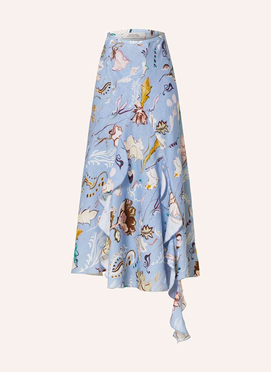 DOROTHEE SCHUMACHER Rock FLORAL POWER mit Volants: HELLBLAU/ DUNKELGELB