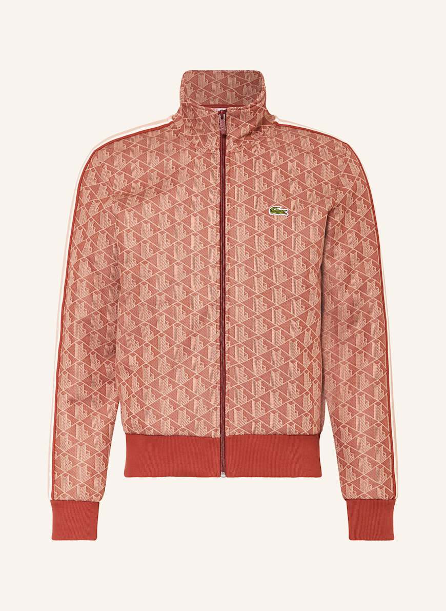 LACOSTE Trainingsjacke: DUNKELORANGE/ LACHS/ BRAUN
