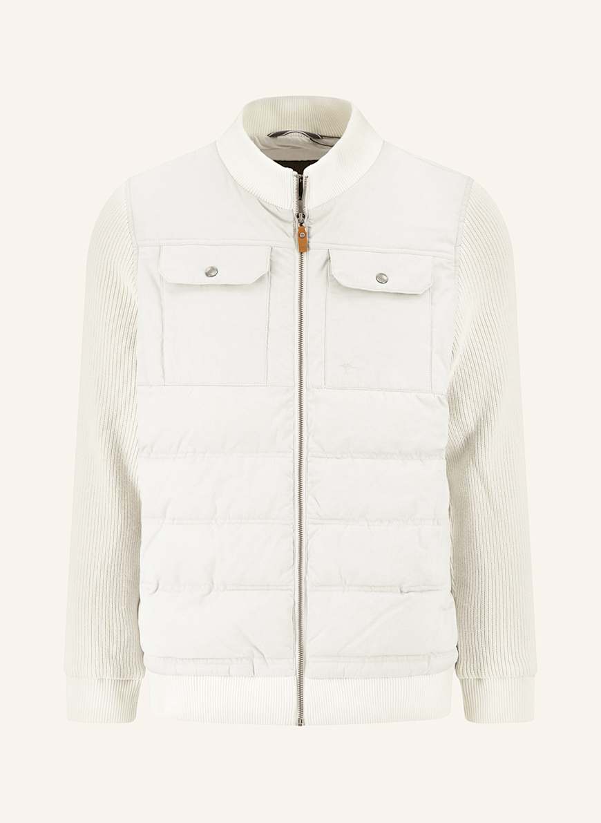 FYNCH-HATTON Hybrid Strickjacke - Material Mix Mit Steppung