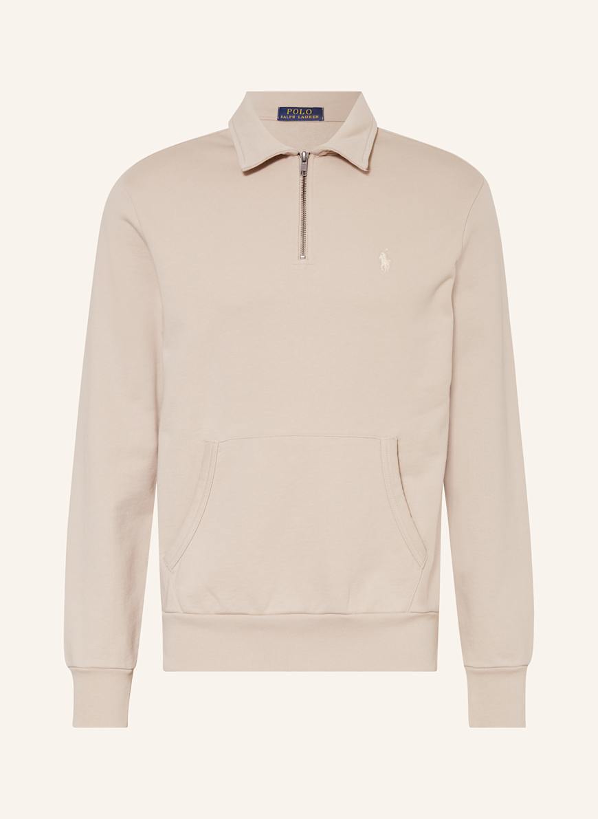POLO RALPH LAUREN Half-zip sweater in sweatshirt fabric in beige