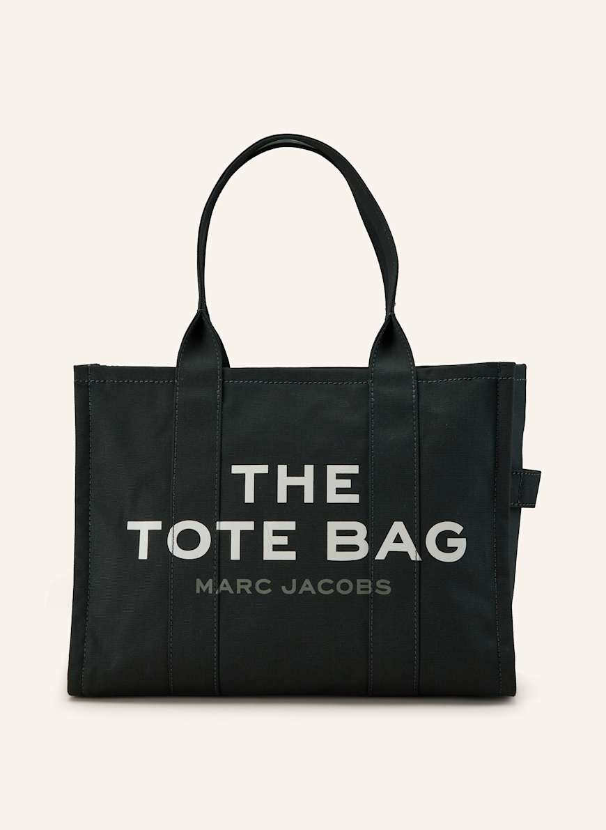MARC JACOBS Shopper THE LARGE TOTE BAG: PETROL/ WEISS
