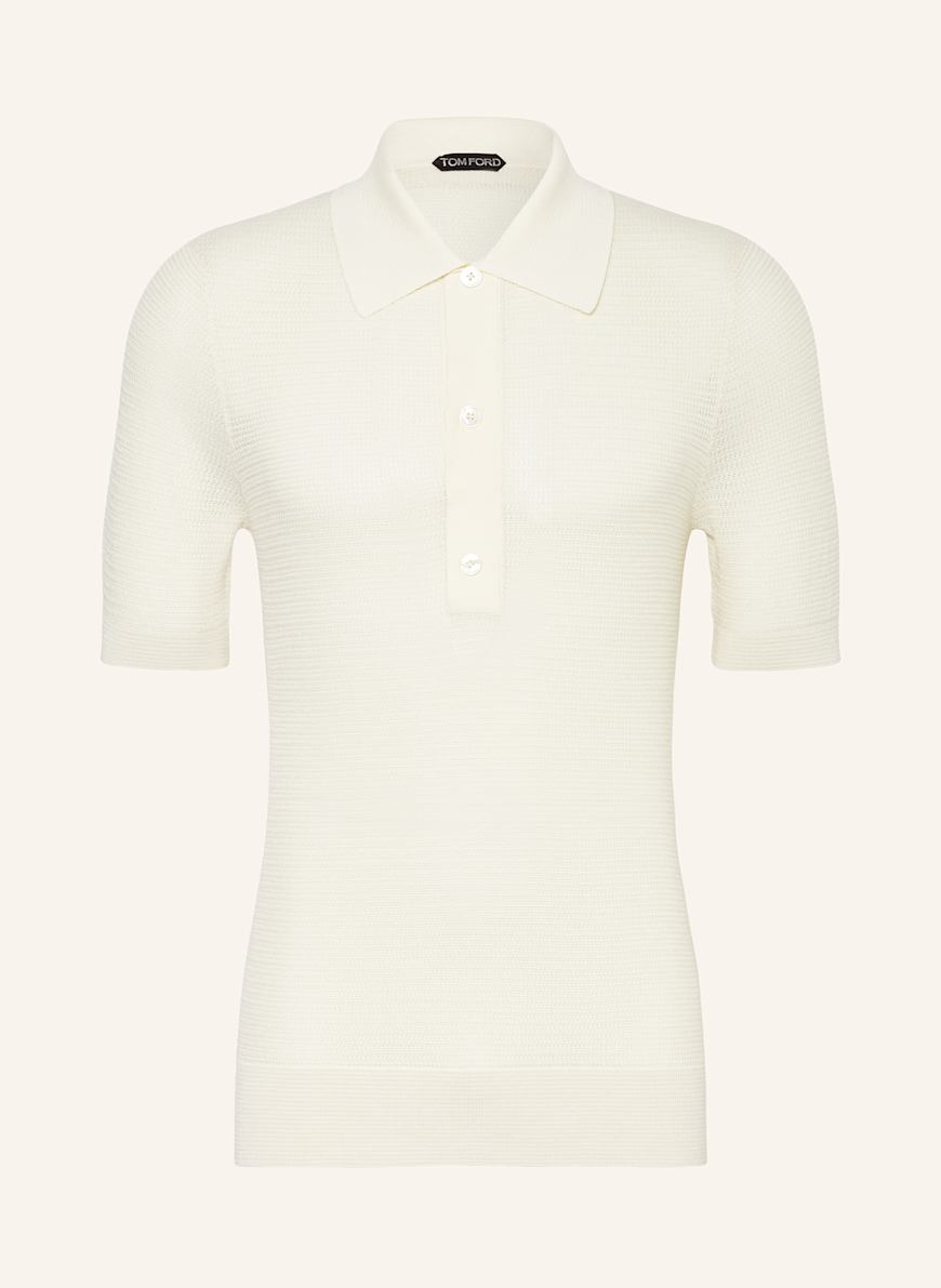 TOM FORD Strick-Poloshirt mit Seide: CREME