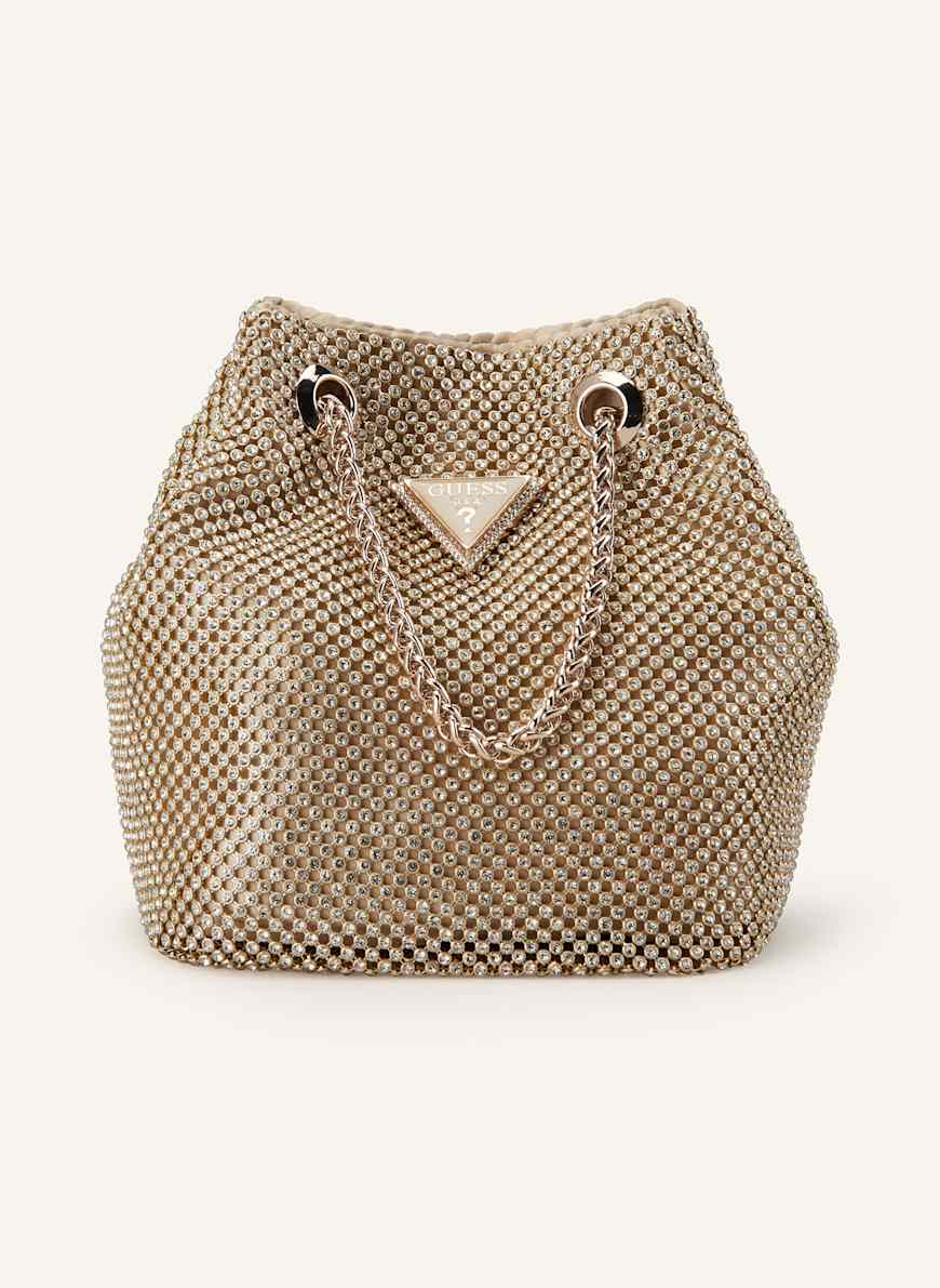 GUESS Beuteltasche ZALINA mit Schmucksteinen: GOLD