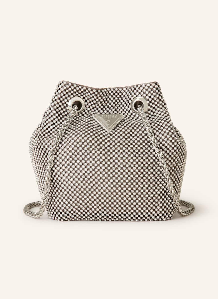 GUESS Handtasche ZALINA mit Schmucksteinen: SILBER