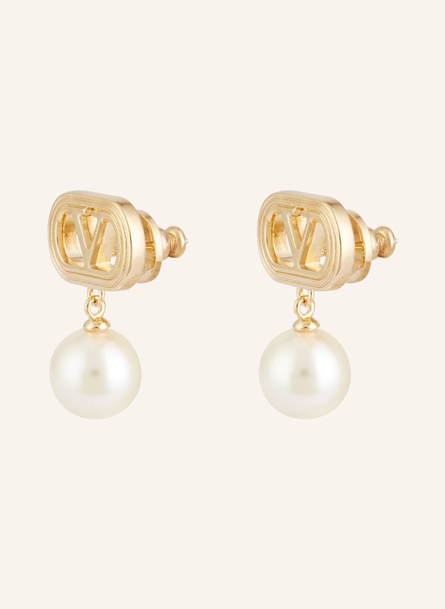 VALENTINO GARAVANI Earrings OVALETTE in gold/ white