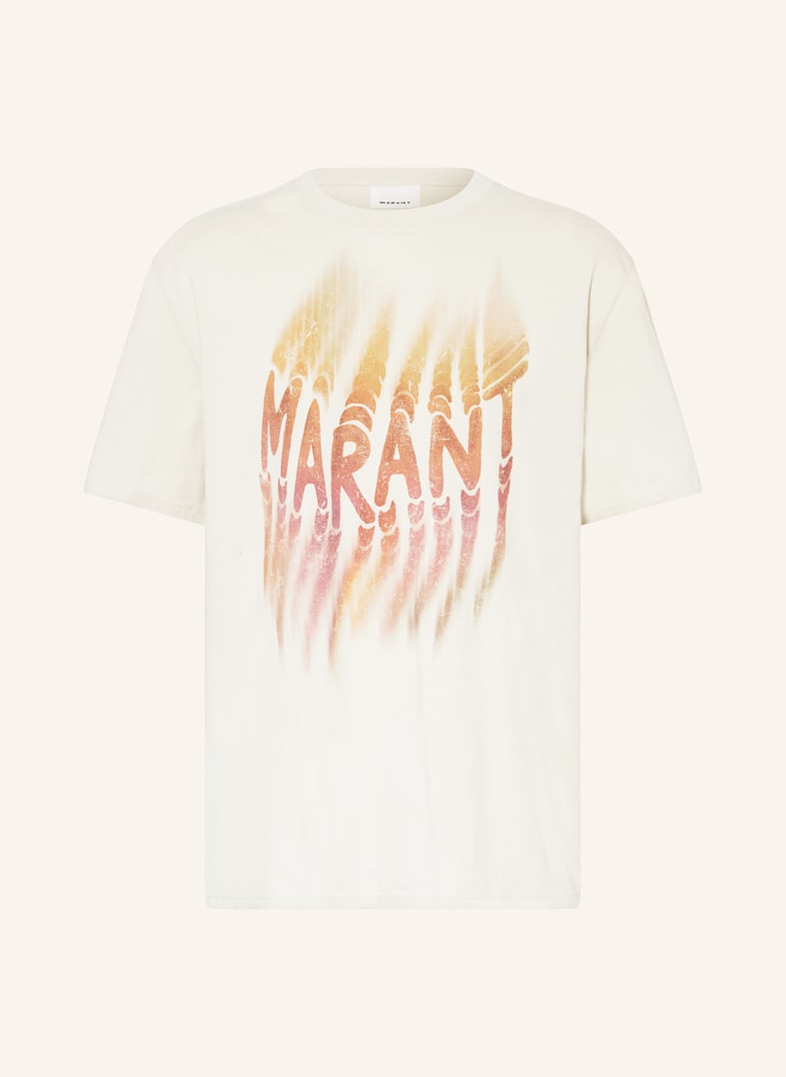 ISABEL MARANT T-Shirt HUGO: ECRU/ BRAUN/ DUNKELROT