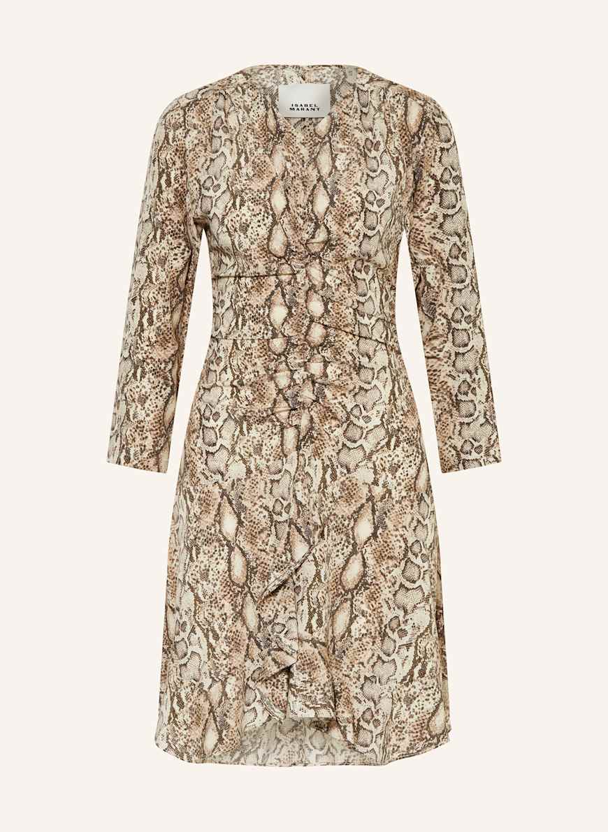 ISABEL MARANT Cocktailkleid OCTAVIA aus Seide mit 3/4-Arm: BEIGE/ CREME