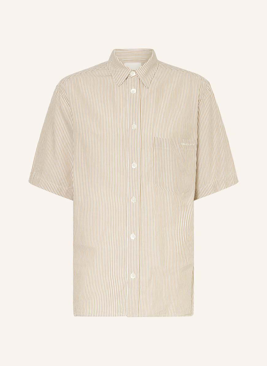 ISABEL MARANT Kurzarm-Hemd LABILIO-GA Comfort Fit: HELLBRAUN/ WEISS