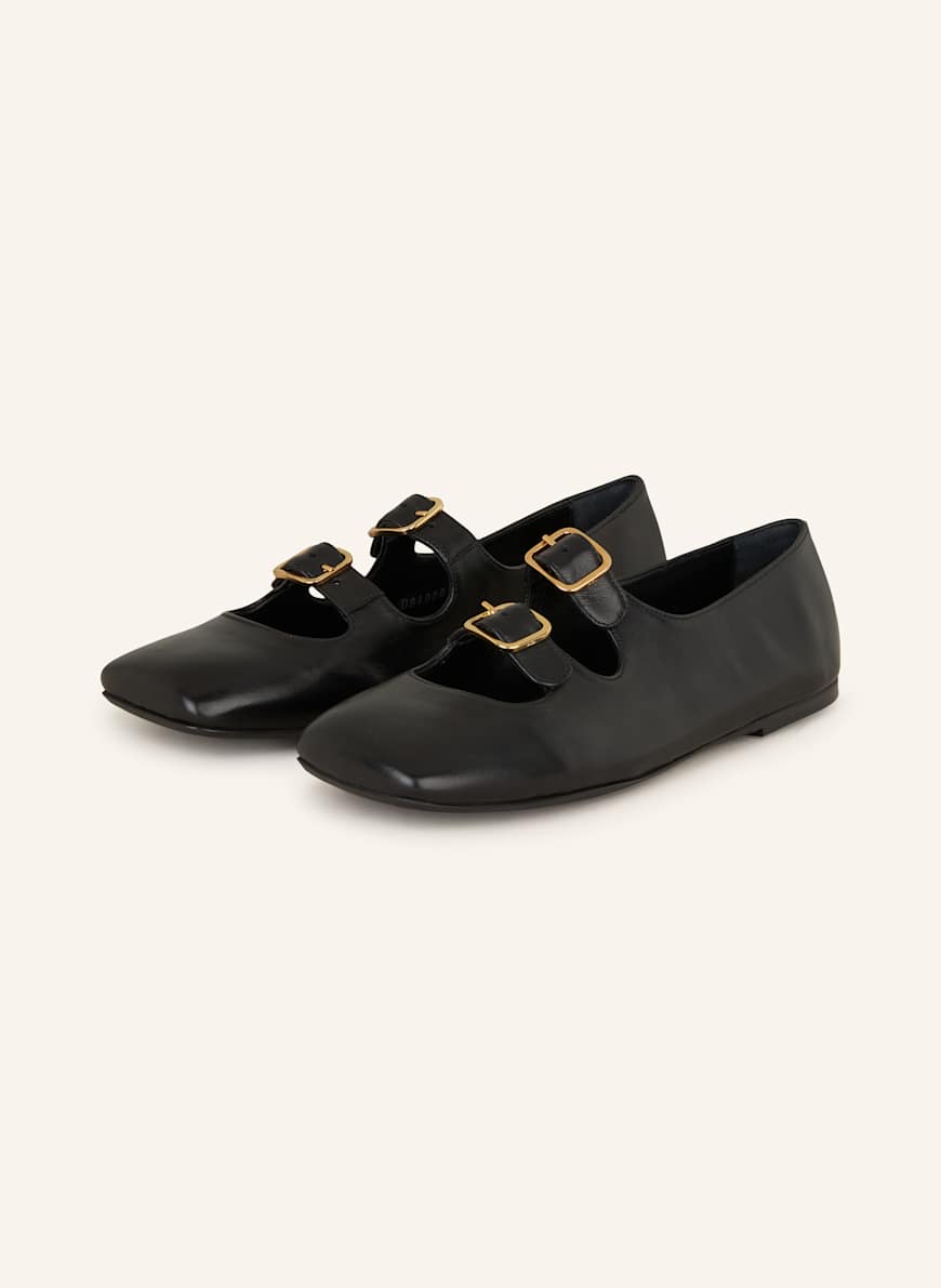 AGL Mary-Jane-Ballerinas CERAMIC: SCHWARZ