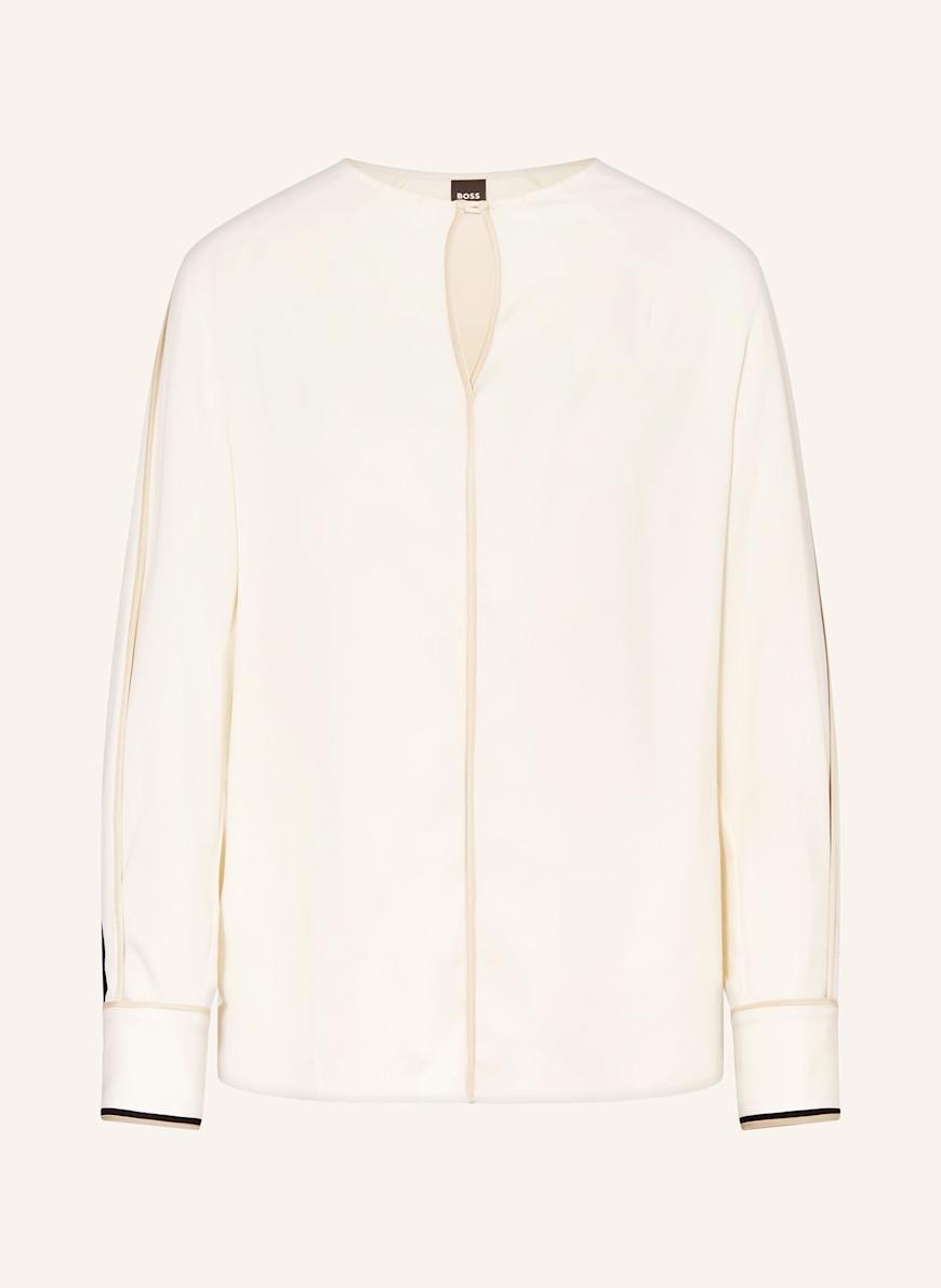BOSS Blusenshirt BANARIAH aus Satin: CREME