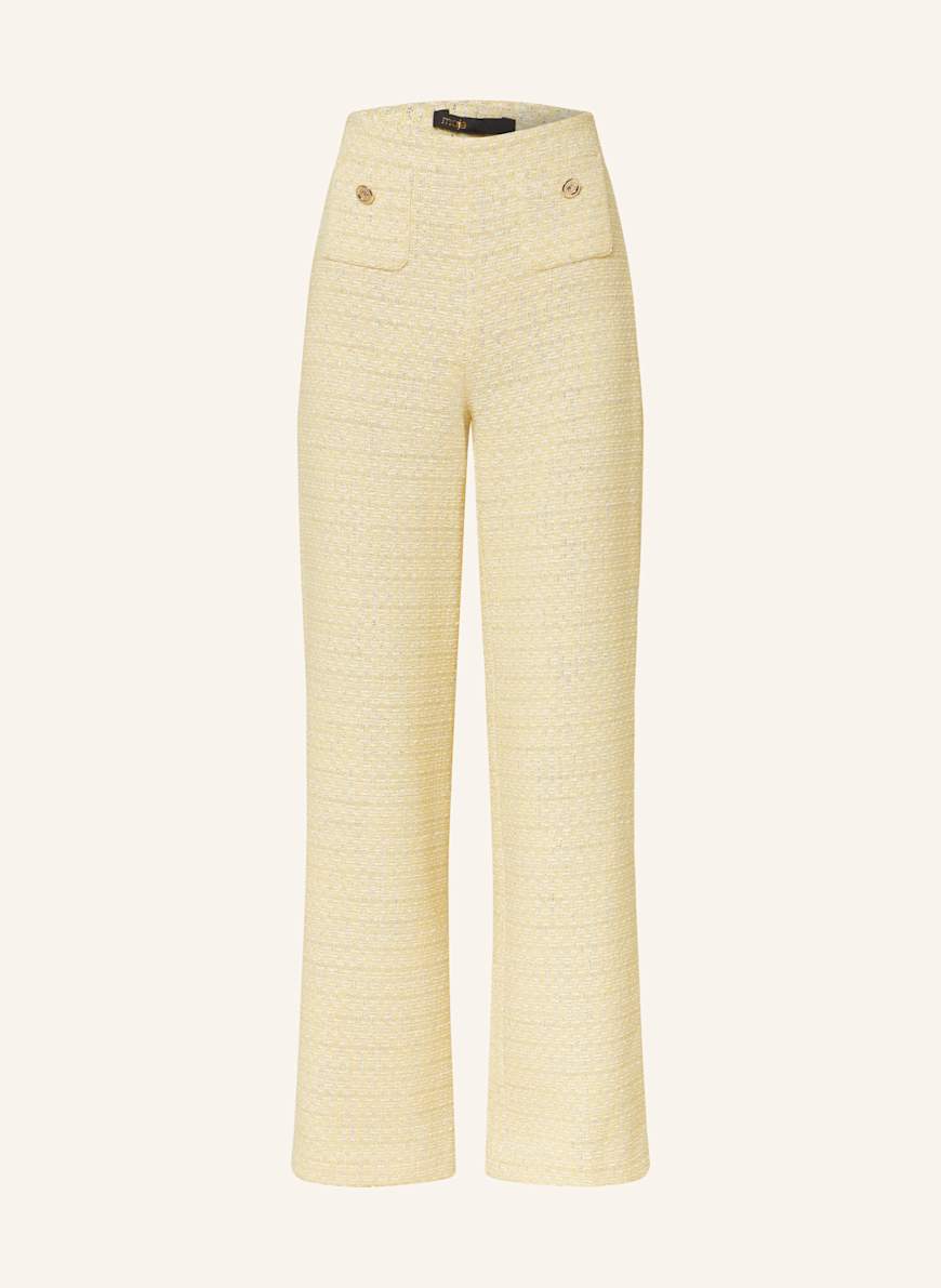 maje Tweed-Hose mit Glitzergarn: GELB