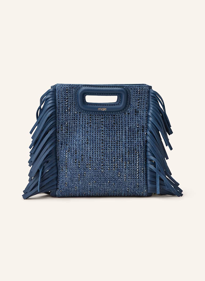 maje Handtasche mit Schmucksteinen: BLAU
