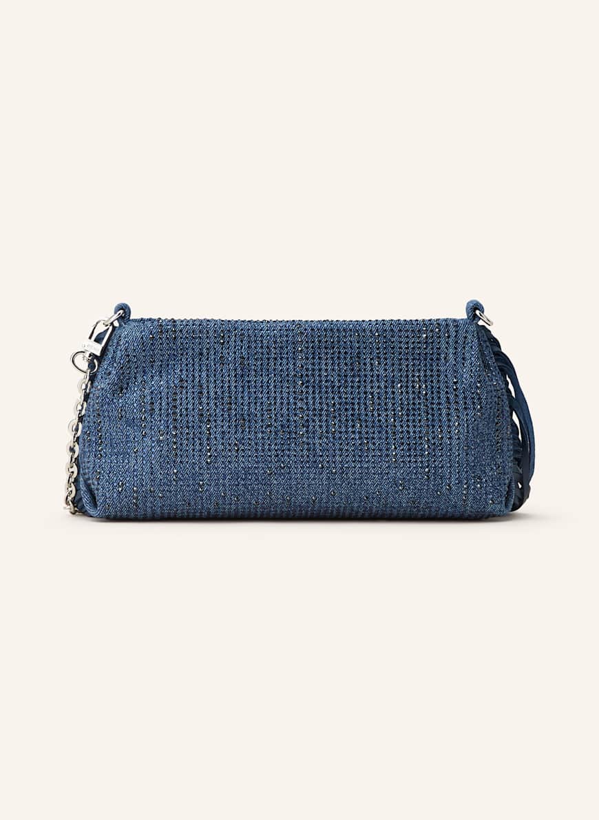 maje Clutch mit Schmucksteinen: BLAU