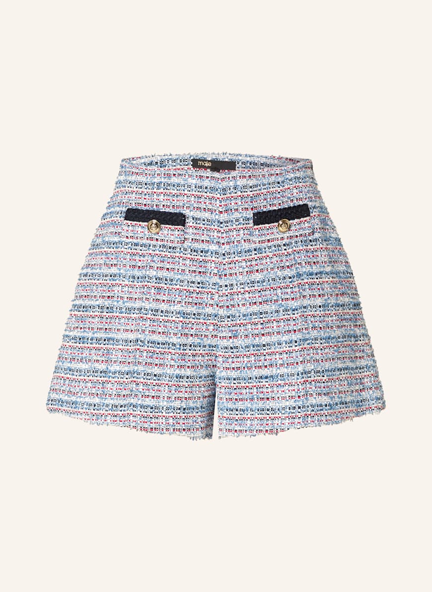 maje Tweed-Shorts mit Glitzergarn: BLAU/ WEISS/ ROT