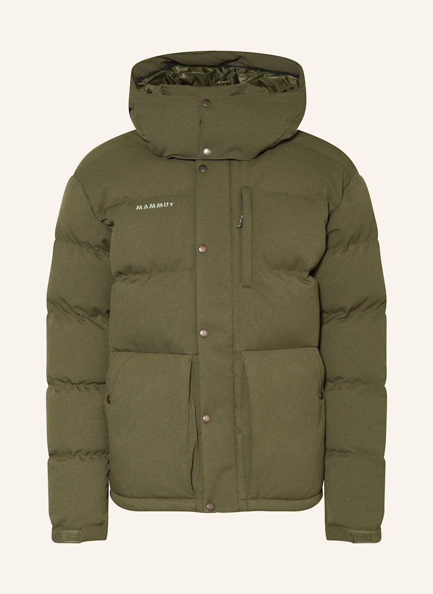 MAMMUT ROSEG 2.0 IN down jacket with detachable hood in green