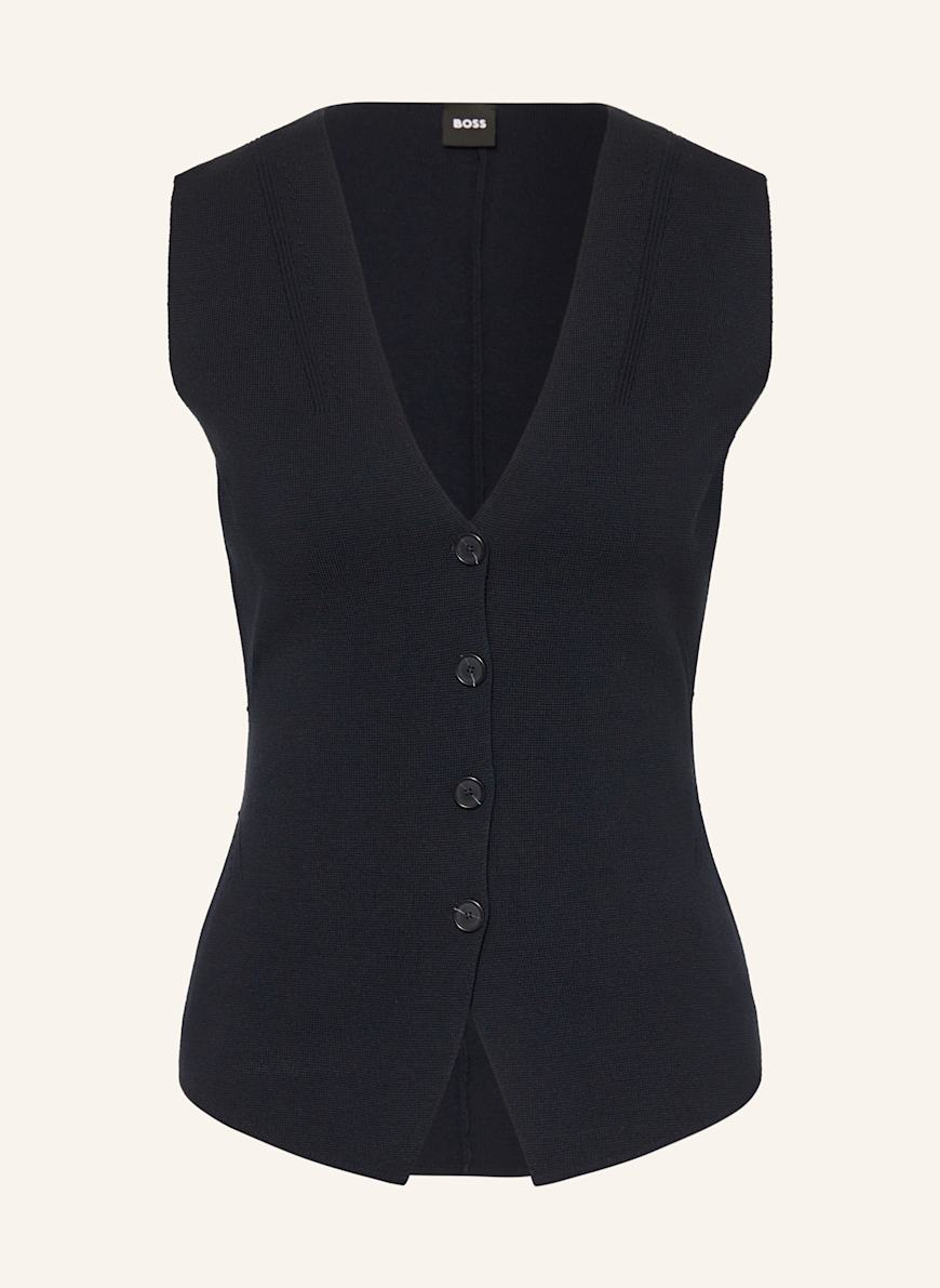 57. メル72359 boss KN専用 V NECK KNIT VEST BOSS Knit vest FYLVIE in dark blue