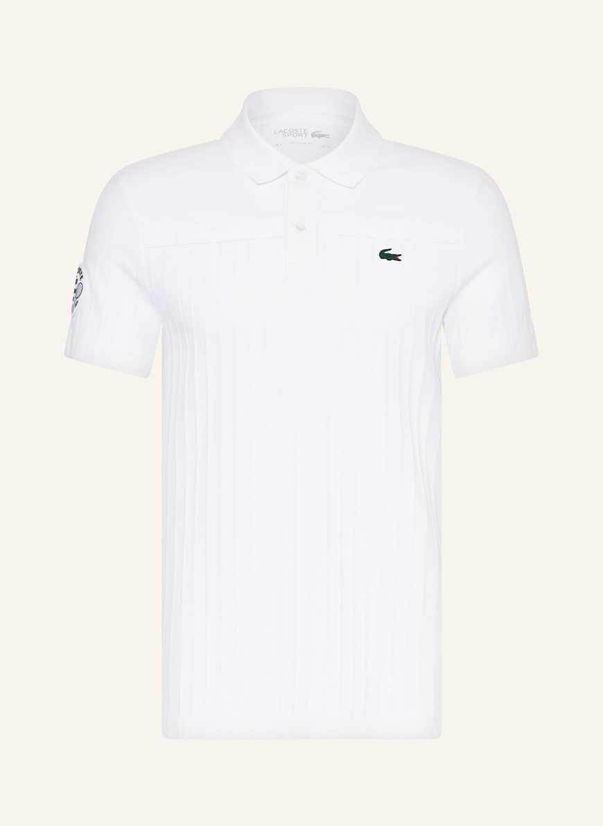LACOSTE Funktions-Poloshirt HERITAGE: WEISS
