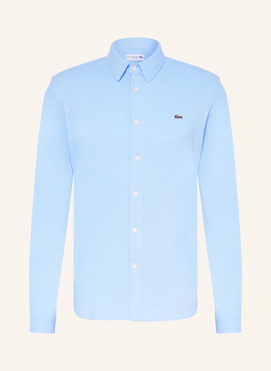 LACOSTE Piqué-Hemd Slim Fit: HELLBLAU