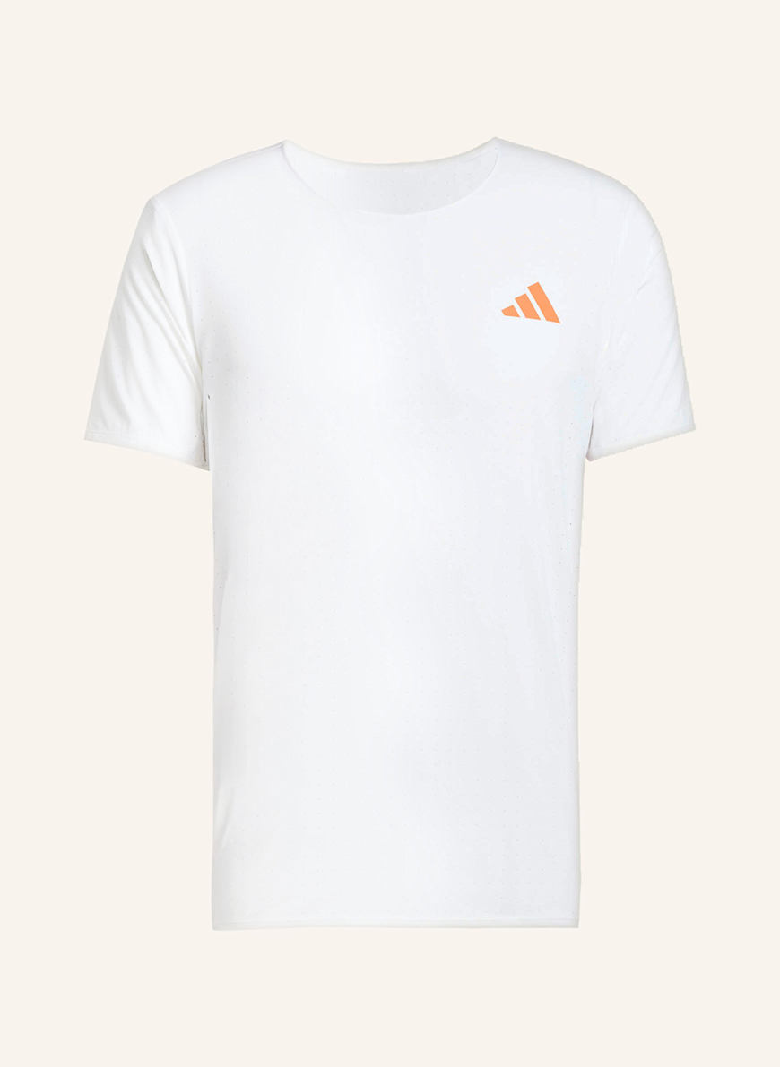 adidas Laufshirt ADIZERO RUNNING: WEISS/ ORANGE