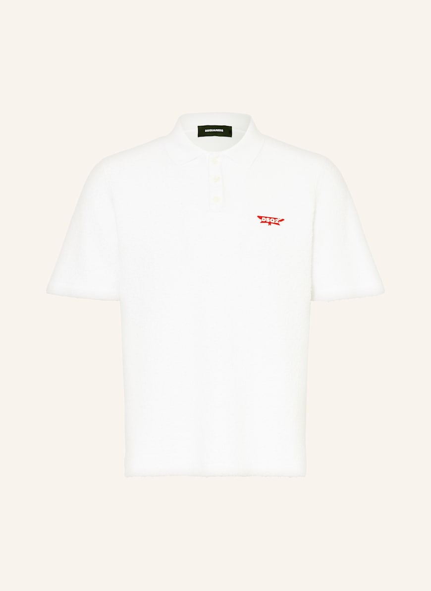 DSQUARED2 Frottee-Poloshirt Tennis Fit: WEISS