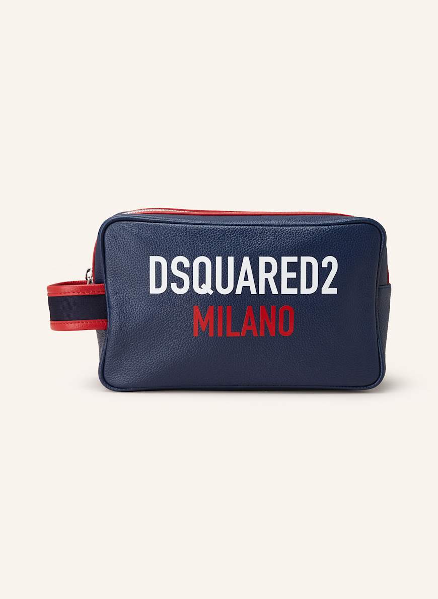 DSQUARED2 Kulturtasche: DUNKELBLAU/ WEISS/ ROT