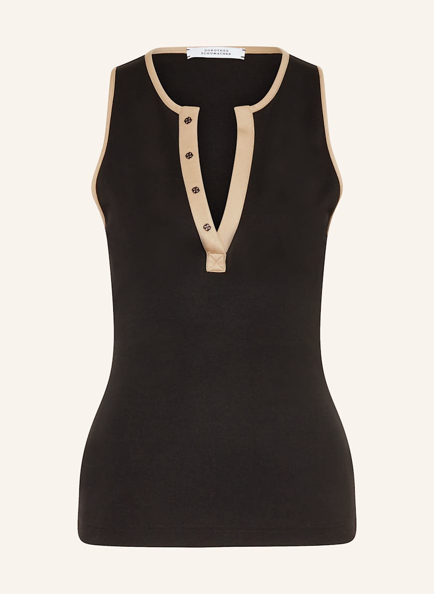 DOROTHEE SCHUMACHER Jerseytop EMOTIONAL ESSENCE: SCHWARZ/ CAMEL