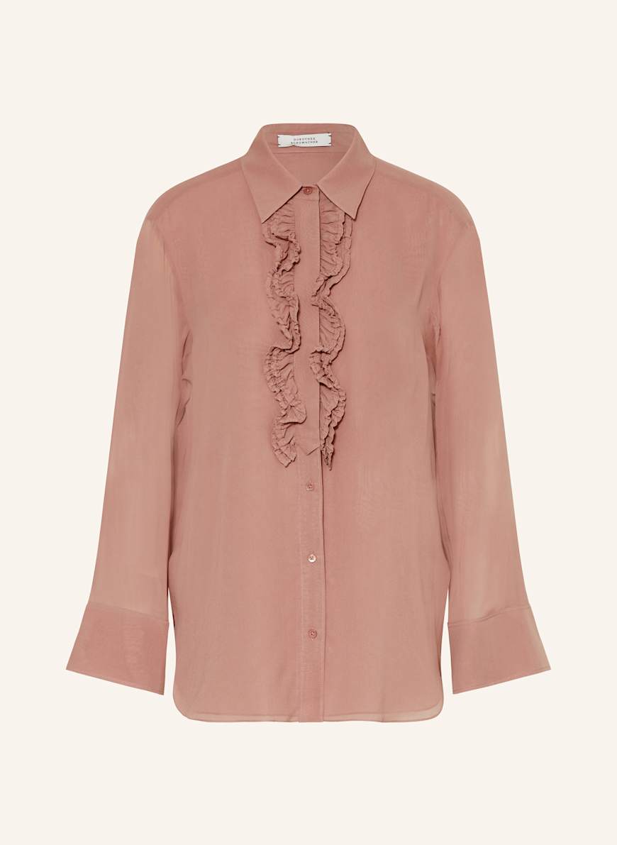 DOROTHEE SCHUMACHER Seidenbluse SHEER DREAMS mit Rüschen: ALTROSA