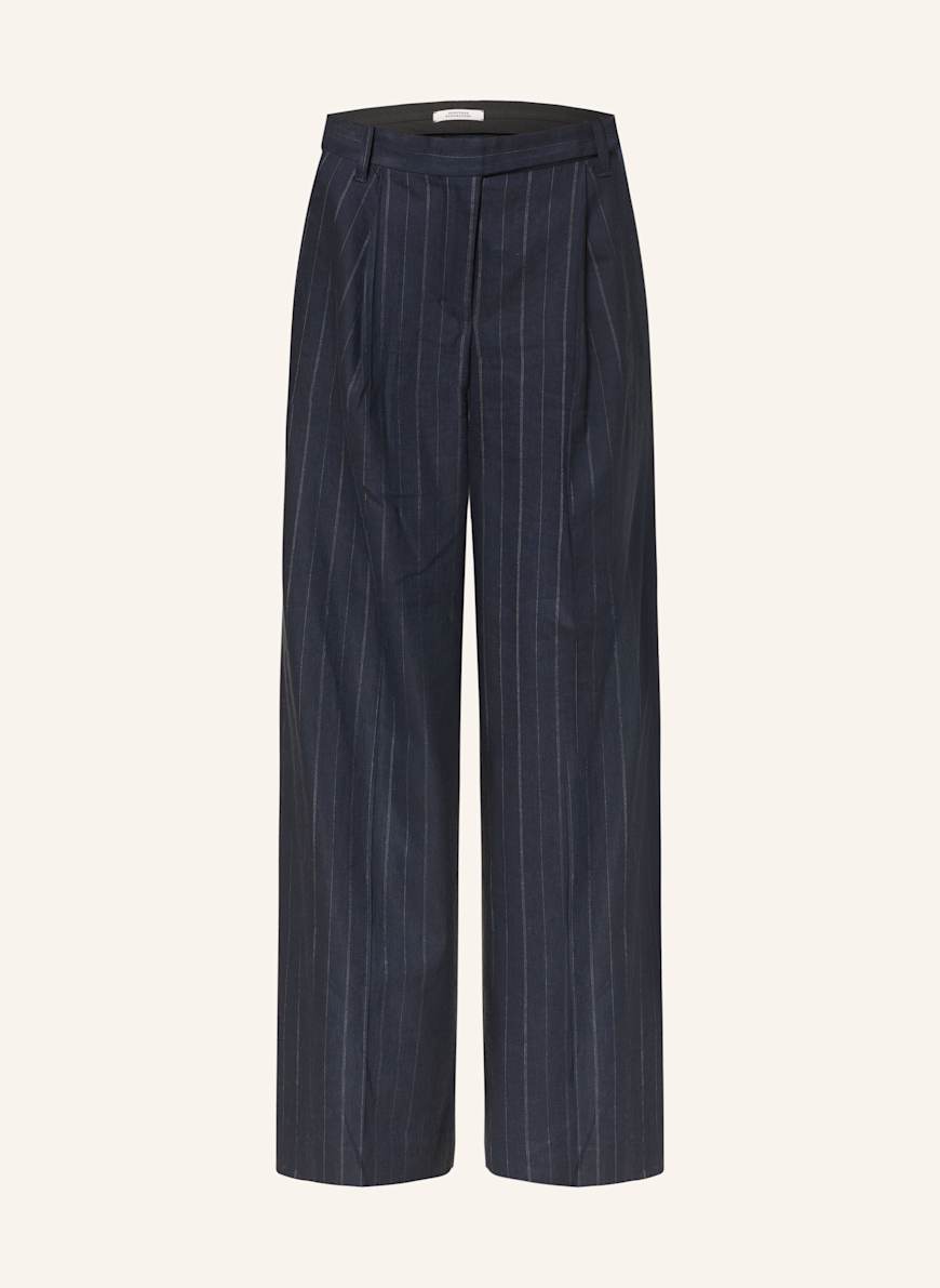 DOROTHEE SCHUMACHER Marlenehose MODERN SOPHISTICATION mit Leinen: DUNKELBLAU/ GRAU