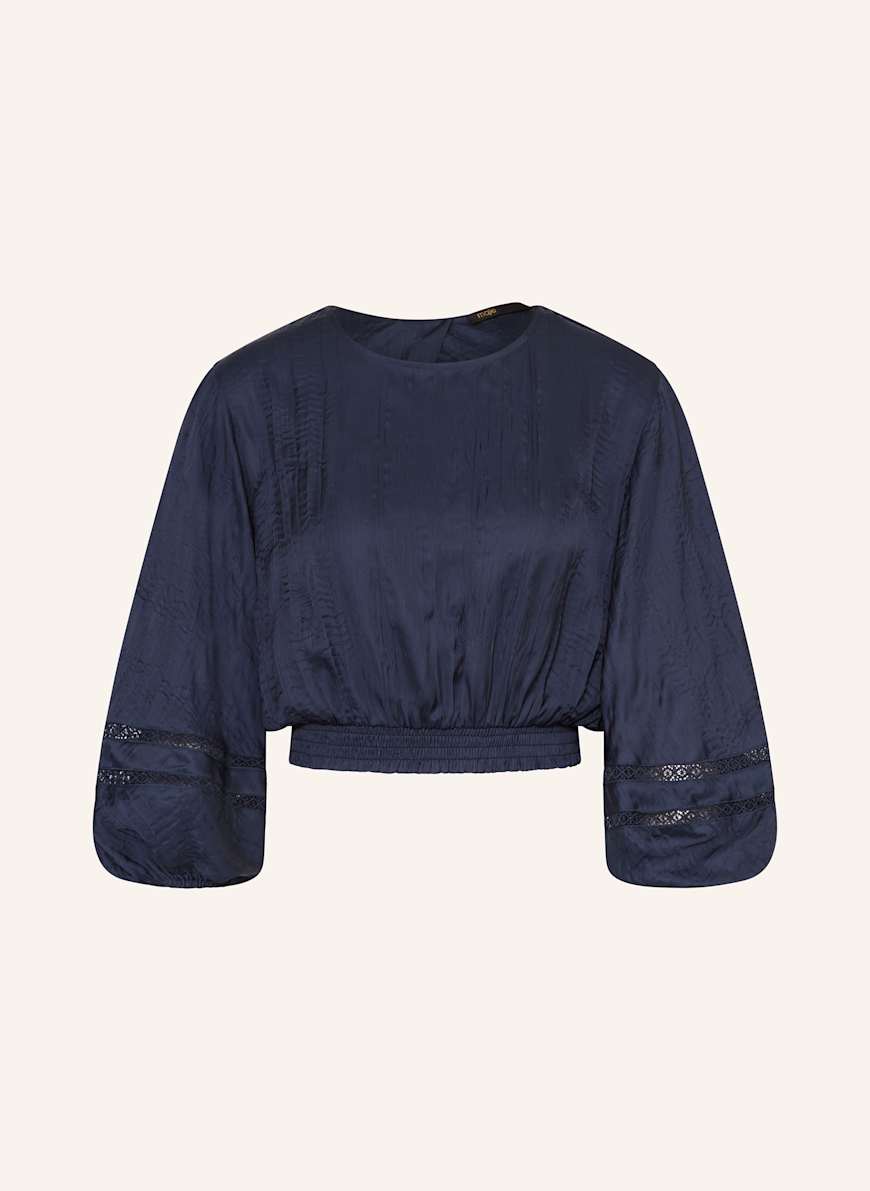 maje Cropped-Blusenshirt mit 3/4-Arm und Cut-out: DUNKELBLAU