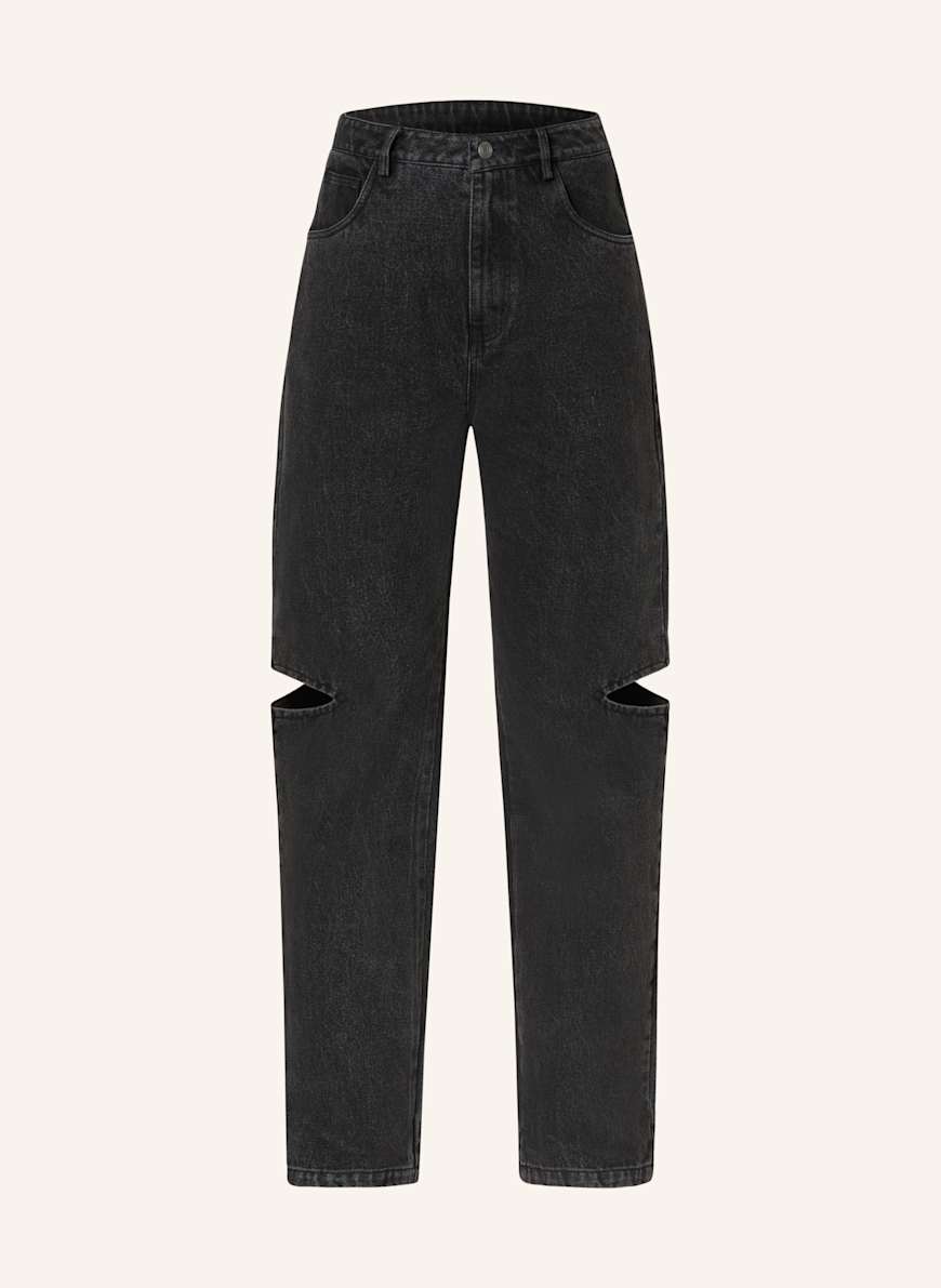 KARO KAUER Jeans with cut-outs in 905 washed black