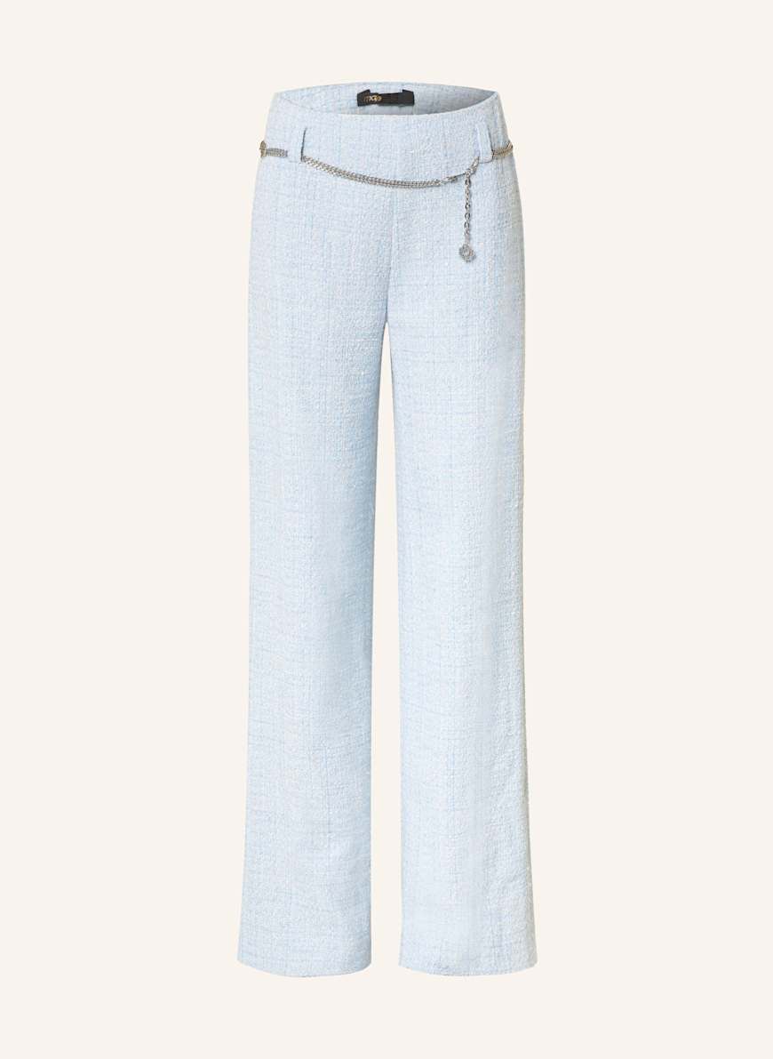maje Marlenehose aus Tweed: HELLBLAU/ ECRU/ MINT