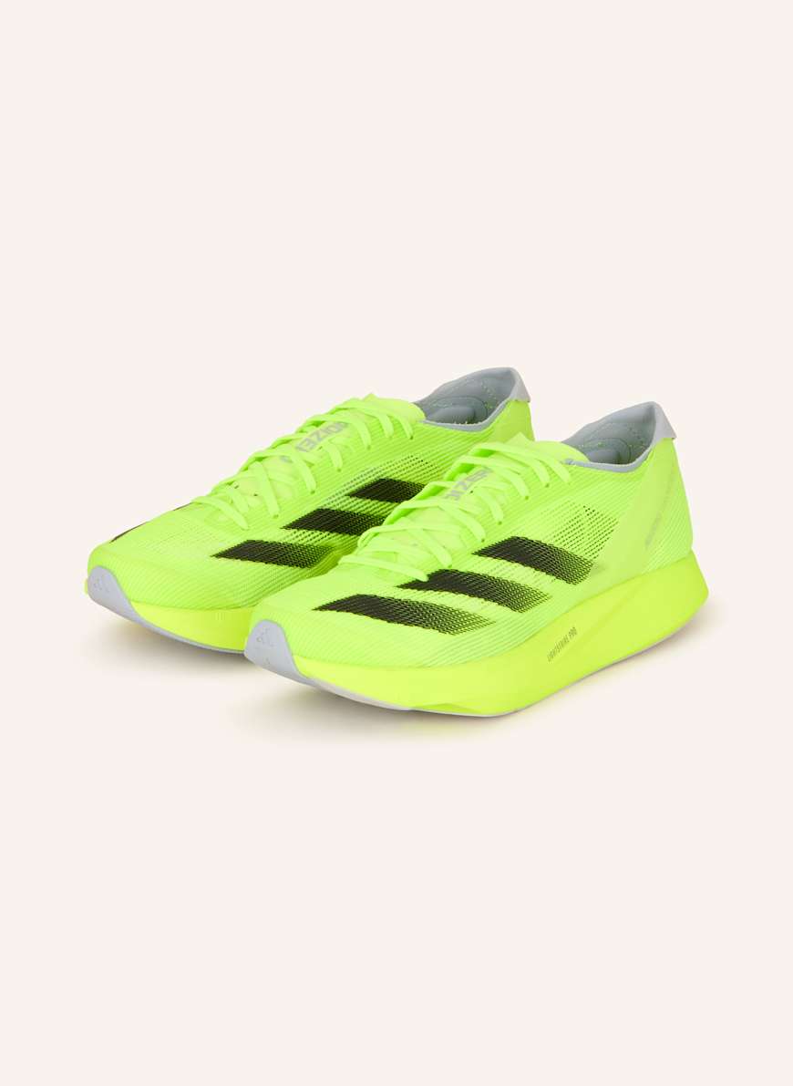 adidas Laufschuhe ADIZERO TAKUMI SEN 10: NEONGRÜN/ DUNKELGRAU