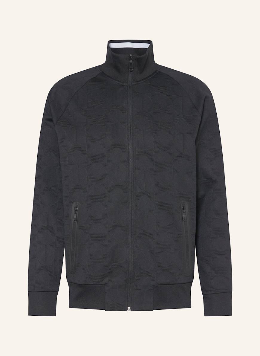 BOSS Sweatjacke SKARLEY mit Galonstreifen: SCHWARZ/ WEISS