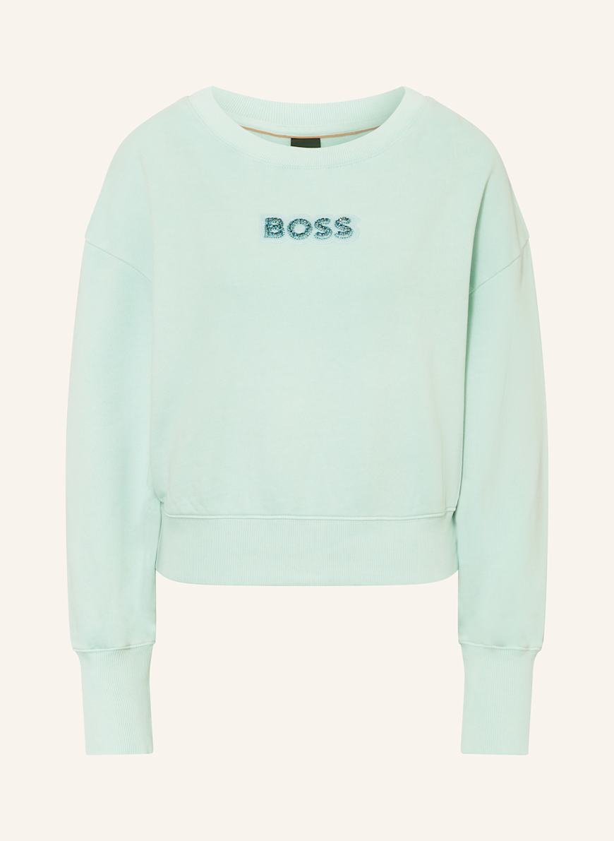 BOSS Sweatshirt ELAY mit Schmucksteinen: TÜRKIS