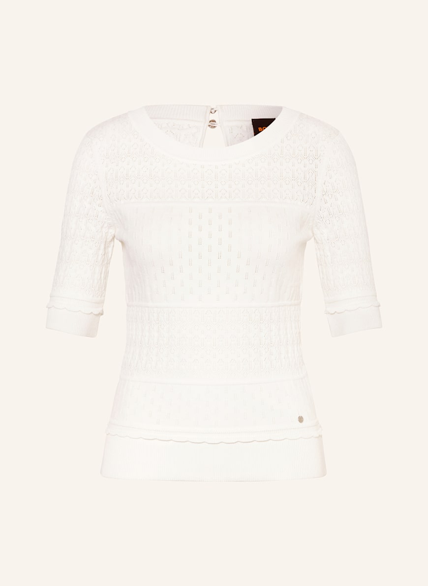 BOSS Pullover FHOENIX mit 3/4-Arm: ECRU