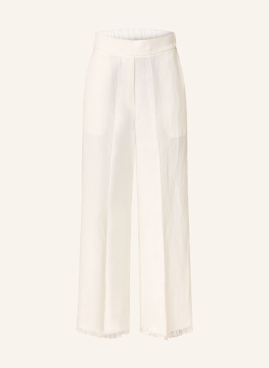 パンツ ANTONELLI FIRENZE TULIPANO - Linen wide trousers Antonelli Firenze Tulipano Linen Trousers In White - 20% Off