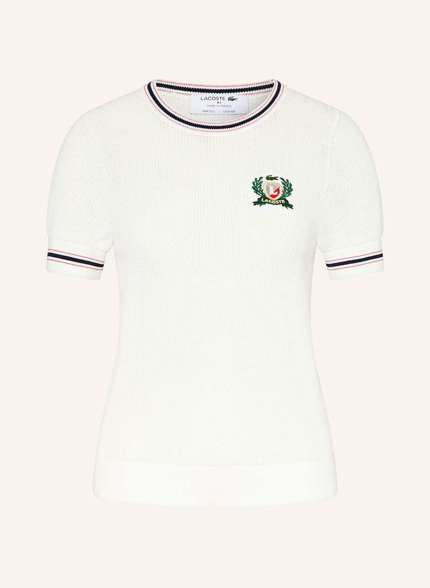 LACOSTE Strickshirt: WEISS