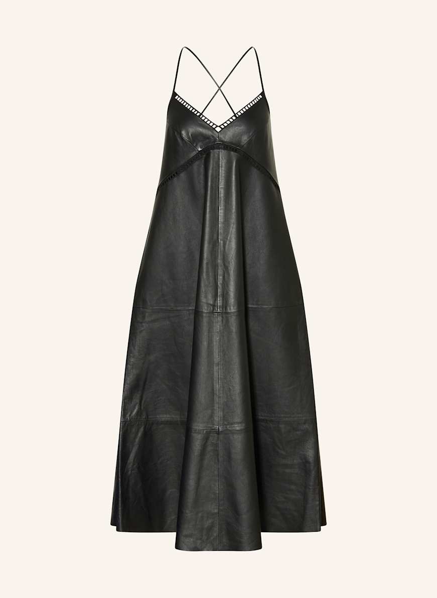 DRYKORN Lederkleid AVISSA mit Cut-outs: SCHWARZ