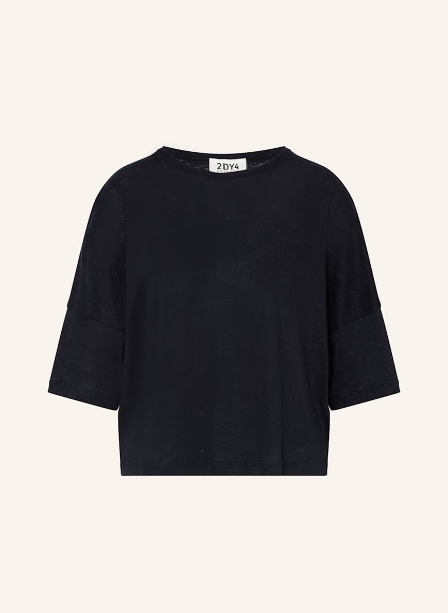 DRYKORN Pullover KUSIA aus Leinen mit 3/4-Arm: DUNKELBLAU